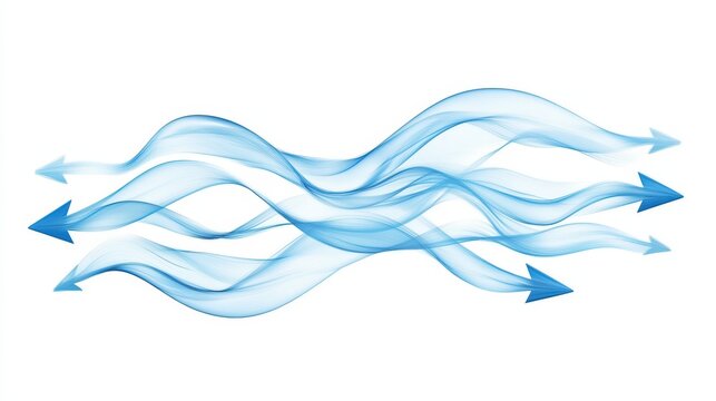 Blue Airflow Effects, Isolated On White Background, Ideal For Technology And Ventilation Designs. . Generative ai