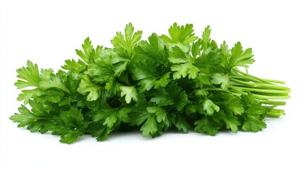 Fresh Parsley Leaves, Isolated On White Background, Ideal For Culinary And Herb-Themed Designs. . Generative ai