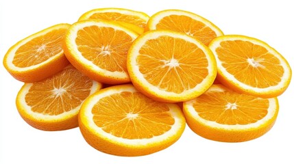Fototapeta premium Fresh Orange Slices, Isolated On White Background, Perfect For Food And Beverage Promotions . Generative ai