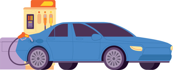 Fototapeta premium Car refuel on gas station. Petrol industry service