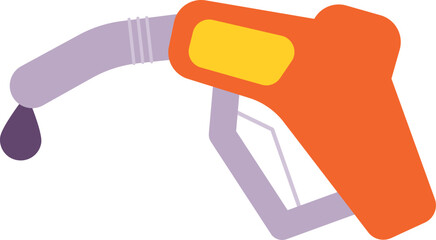 Gas station fuel pump gun color icon