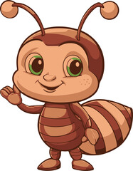 Obraz premium Illustration of cute ant cartoon. Cute Ant Cartoon Presenting Animal Nature Icon