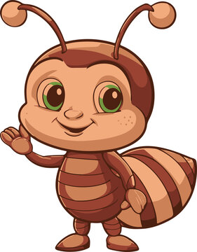 recommend clip art: Illustration of cute ant cartoon. Cute Ant Cartoon Presenting Animal Nature Icon