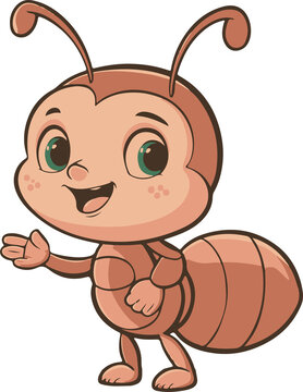 recommend clip art: Illustration of cute ant cartoon. Cute Ant Cartoon Presenting Animal Nature Icon