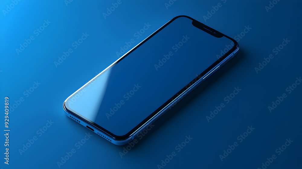 Poster a cell phone with a blue screen protector on it by ai generated image