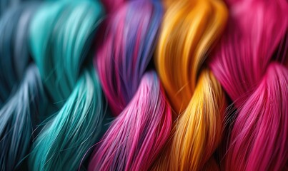 Young Stunning Top Model with Glossy Long Blonde Hair: Hair Salon Banner