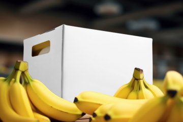Supermarket box png mockup, transparent design