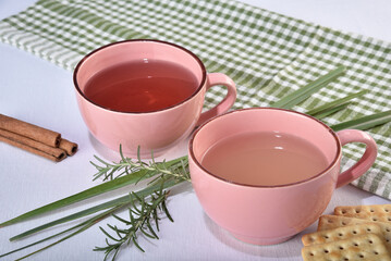 cup of detox green tea, natural drink breakfast snack