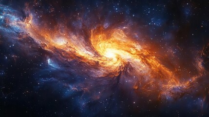 Obraz premium cosmic nebula swirling with vibrant colors stars twinkling in 360degree view celestial bodies emerging from gaseous clouds surreal space panorama