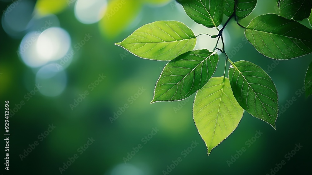 Poster branch leaves or green leaf isolated tree leaf frame : generative ai