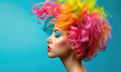 Fototapeta premium Young Stunning Top Model with Glossy Long Blonde Hair: Hair Salon Banner