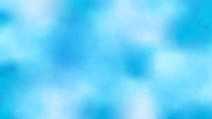 グラデーションを水彩風に加工した抽象的な青色の背景イラスト　アスペクト比16：9バージョン