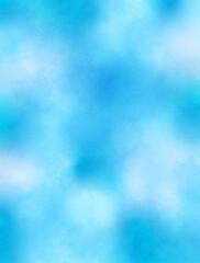 グラデーションを水彩風に加工した抽象的な青色の背景イラスト　縦型バージョン