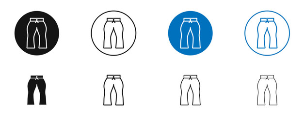 Flare pants vector icon in black and blue colors