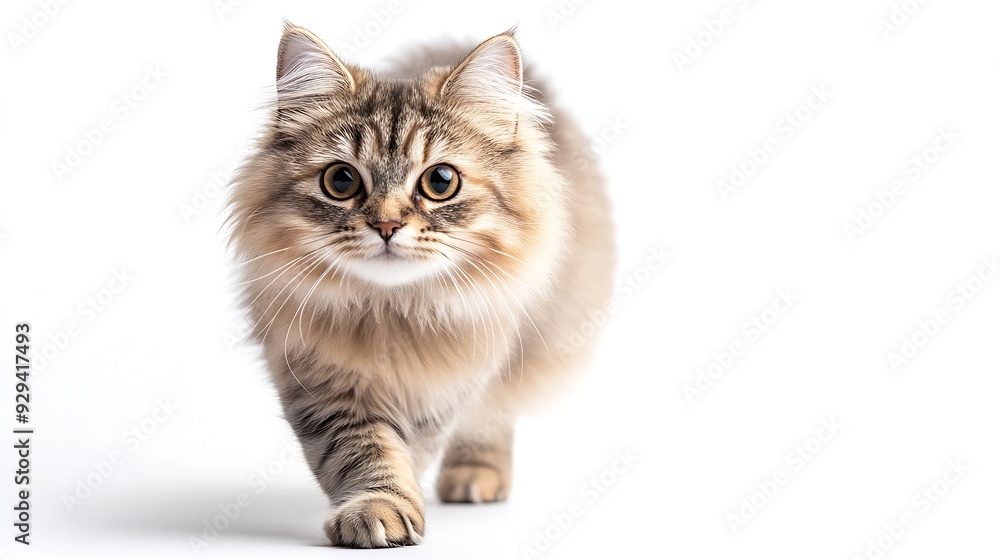 Poster persian longhair cat felis silvestris catus is characterised by a round face and short muzzle with s