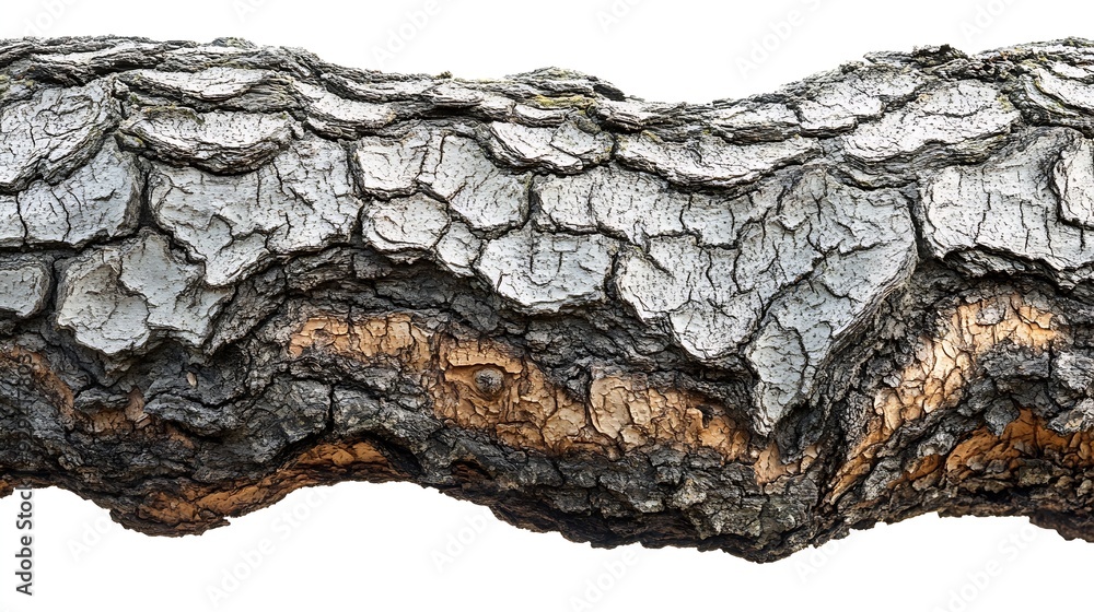 Poster Trunk of a tree Isolated On White Background : Generative AI