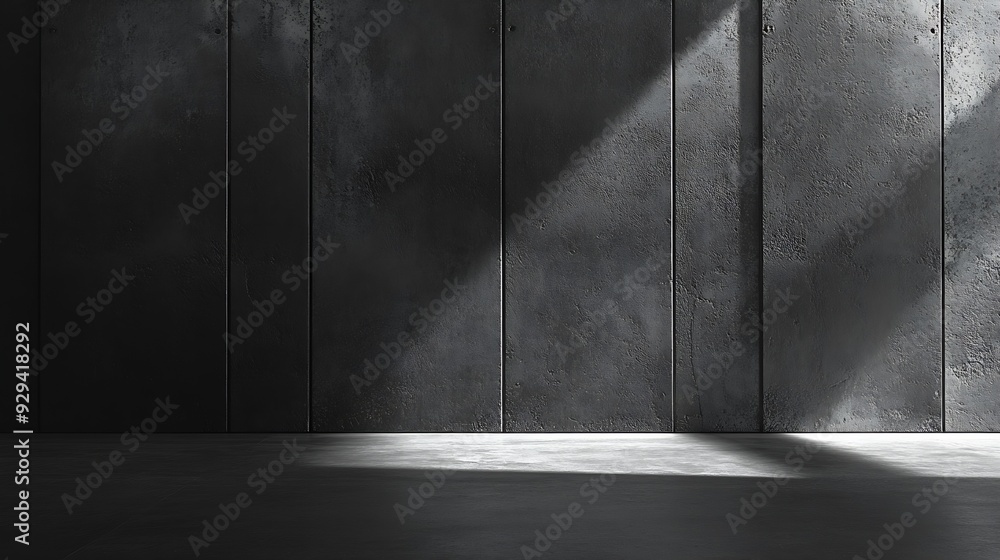Aufkleber dark concrete wall and floor background three dimensional room for mock up or product display : gene
