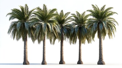 Obraz premium Palm trees in summer on white background with clipping path and alpha channel : Generative AI