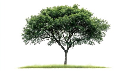 Fototapeta premium Isolated green tree on white background Trees isolated on white background tropical trees isolated used for design advertising and architecture : Generative AI