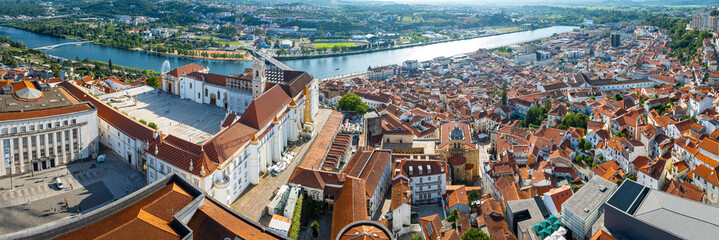 Aerial View Coimbra Riverfront City