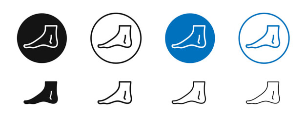 Foot side view vector icon in black and blue colors