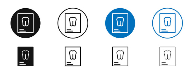 Dental X ray vector icon in black and blue colors