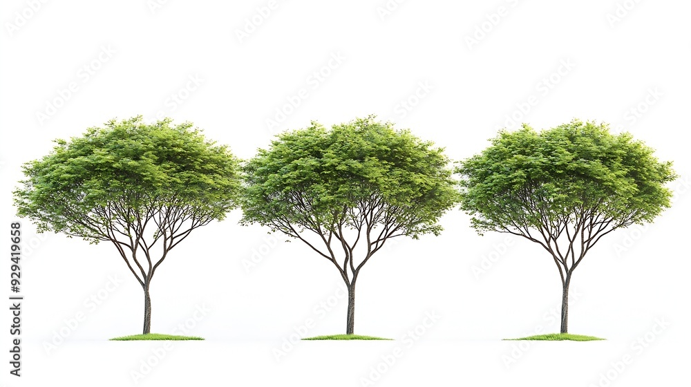Aufkleber Trees isolated on white background isolated used for design advertising and architecture : Generative AI