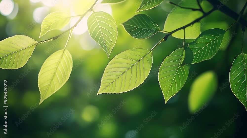 Poster branch leaves or green leaf isolated tree leaf frame : generative ai