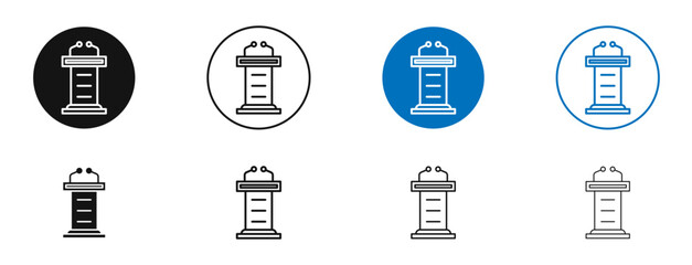 Lectern vector icon in black and blue colors