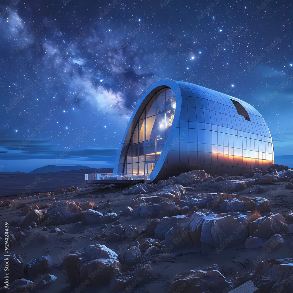 Wall mural interstellar observatory 3d rendering - piercing the veil of deep space