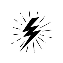 Lightning icon. lightning glyph. thunder icon. electricity icon. flash icon