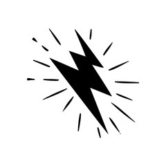Lightning icon. lightning glyph. thunder icon. electricity icon. flash icon