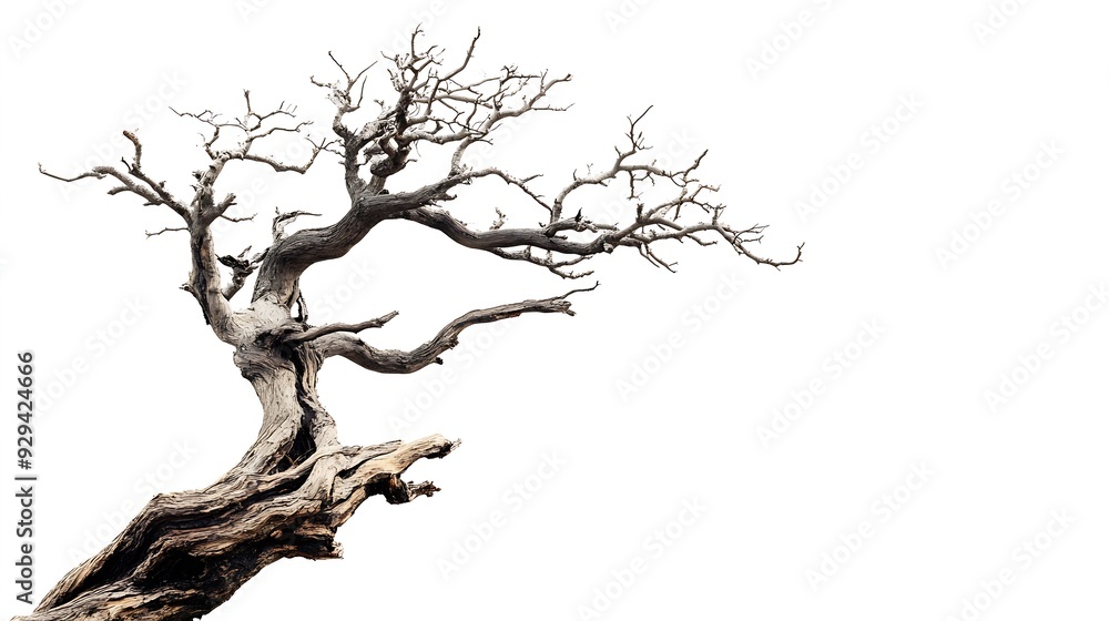 Poster dead tree isolated on white background : generative ai