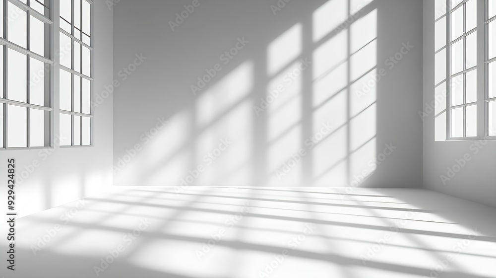 Aufkleber abstract white 3d studio background for cosmetic product presentation empty grey room with shadows o