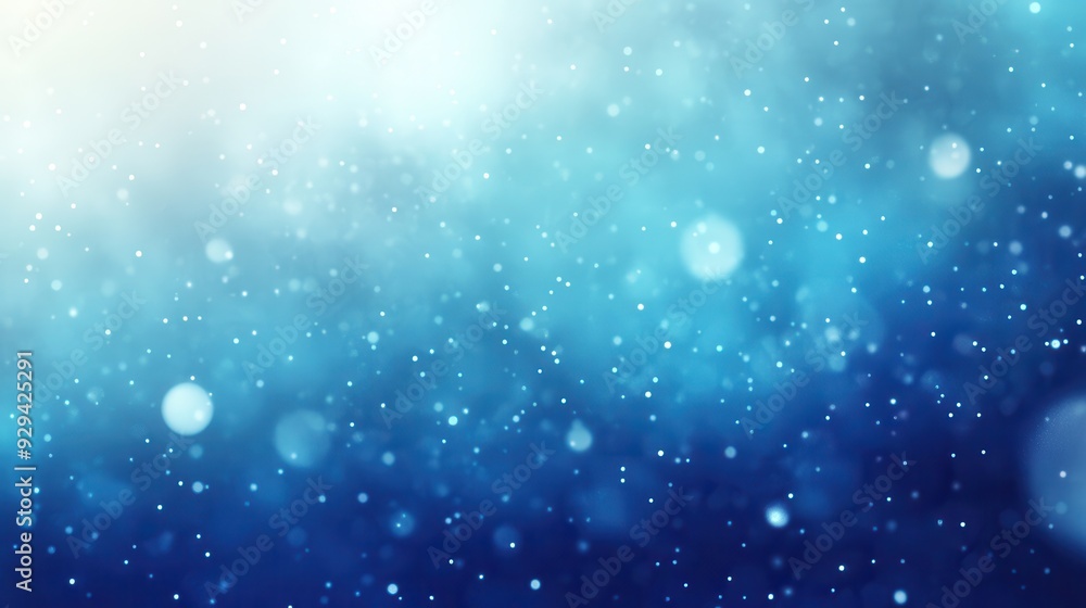 Poster a soft-focus background featuring blue tones and floating particles, creating a dreamy effect.