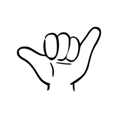 Finger gesture icon. Hand gesture icon. fingers language outline