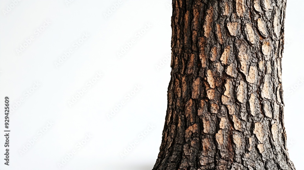 Aufkleber trunk of a tree isolated on white background : generative ai