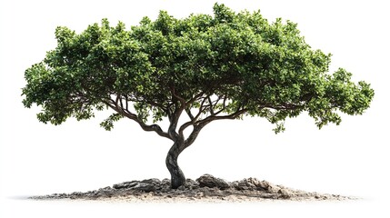 isolated tree on white background with clipping path : Generative AI