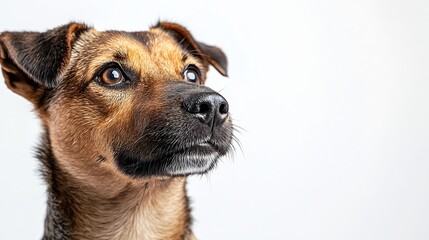 Fototapeta premium cute mutt dog isolated on white : Generative AI