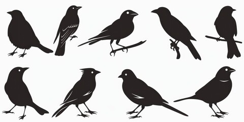 Fototapeta premium A group of birds sit together on a tree branch, sharing the space and each other's company