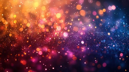 explosion of vibrant confetti and shimmering bokeh kaleidoscopic colors dance against carnival backdrop joyous celebration frozen in time