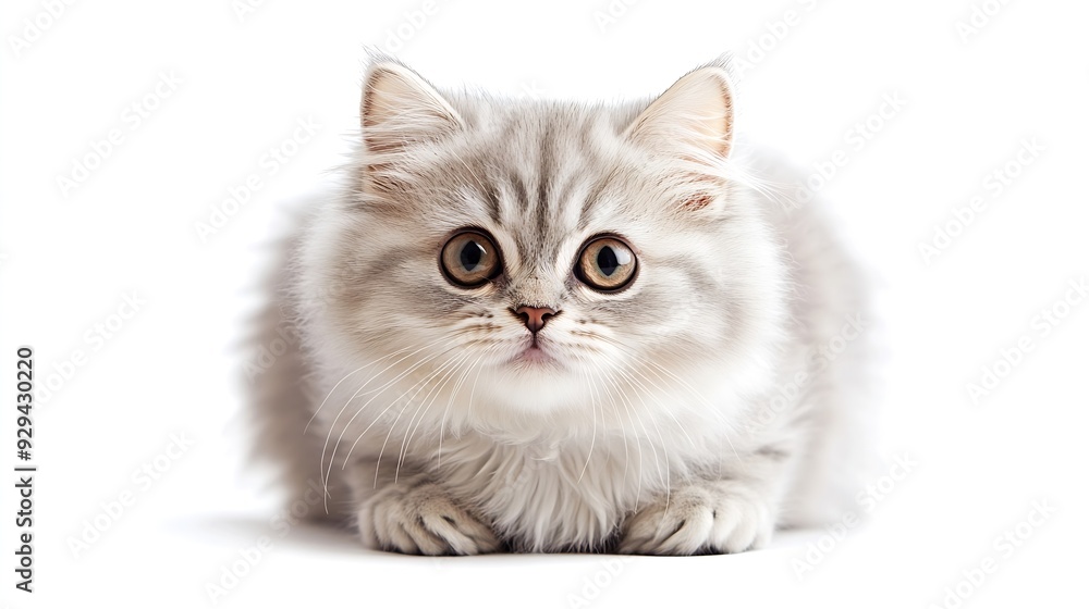 Poster persian longhair cat felis silvestris catus is characterised by a round face and short muzzle with s