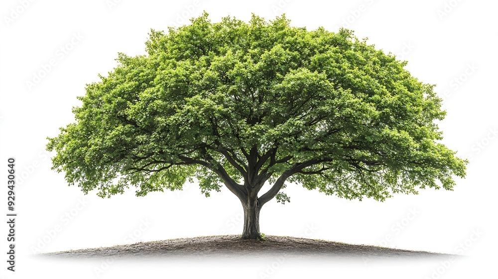 Poster European Beech Tree isolated on white background with alpha clipping mask : Generative AI