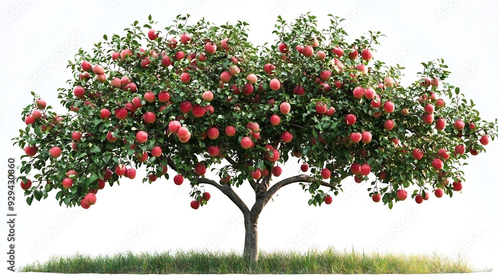 Poster apple tree isolated on white background : generative ai