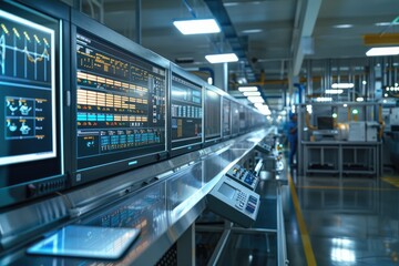 A factory filled with various electronic equipment and machinery