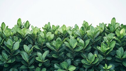 Fototapeta premium Bush shrub green tree isolated tropical plant with clipping path : Generative AI