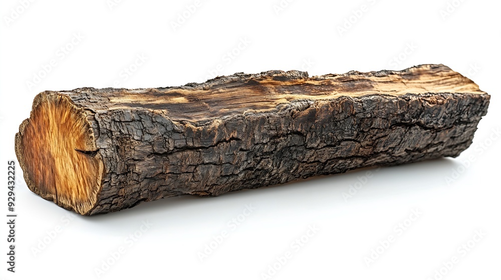 Poster wood log isolated on a white background : generative ai
