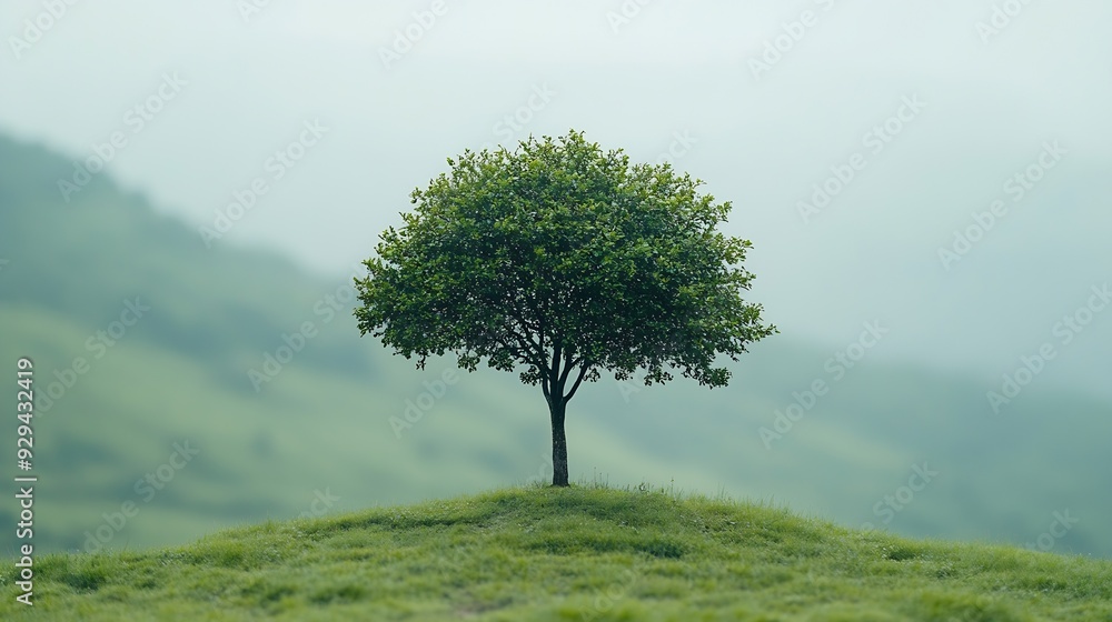 Aufkleber Isolated single tree greenery botanical : Generative AI