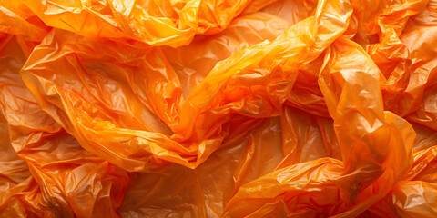 texture crumpled orange plastic bag