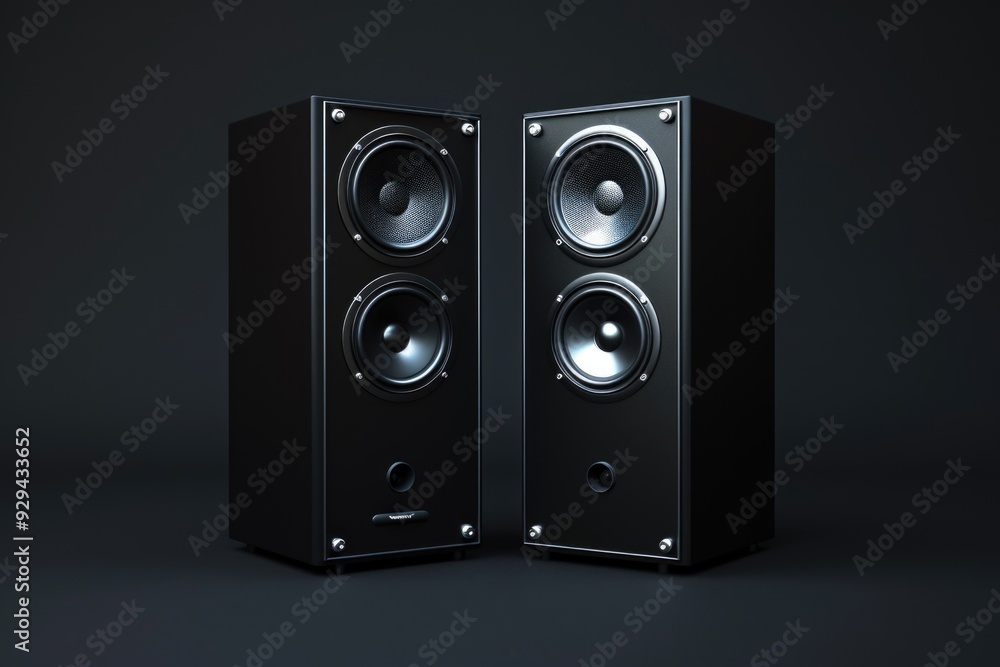 Aufkleber A pair of speakers sitting together, possibly in use or waiting for connection